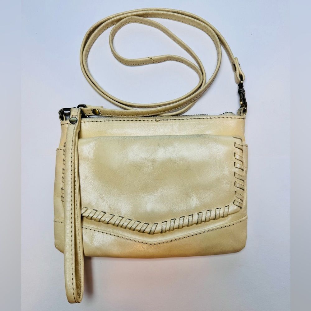 HOBO Cream Leather Crossbody Bag